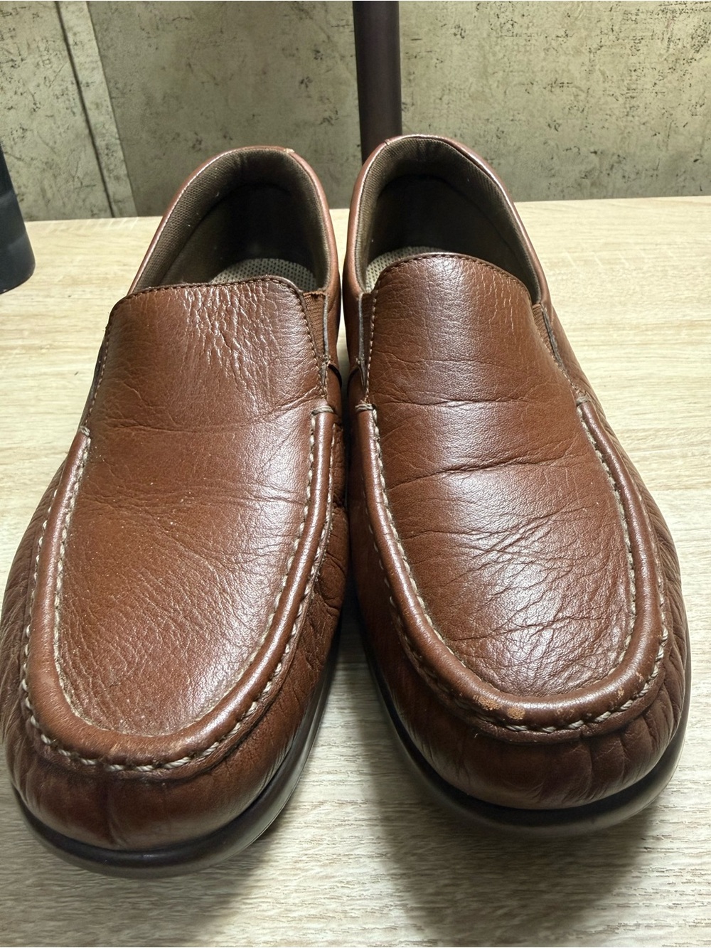 SAS Women's Twin leather moc toe loafers in brown